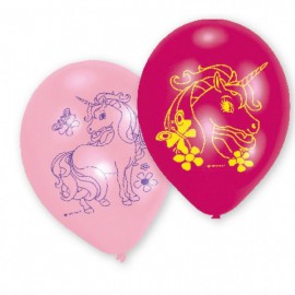 BALONY LATEKSOWE NA URODZINY 22.8 cm. MOTYW JEDNOROŻCA 6 sztuk