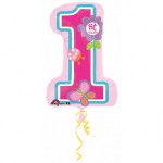 BALON FOLIOWY SUPER SHAPE XL DZIEWCZYNKA PIERWSZE URODZINY