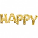 Balon foliowy złoty napis Happy
