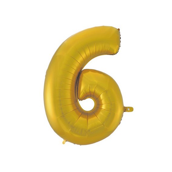 GODAN Balon foliowy cyfra 6 złoty 92 cm