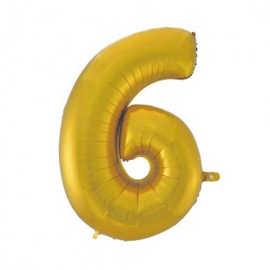 GODAN Balon foliowy cyfra 6 złoty 92 cm