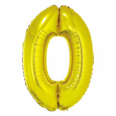 GODAN Balon foliowy cyfra 0 złoty 92 cm
