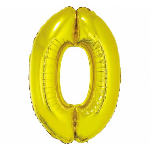 GODAN Balon foliowy cyfra 0 złoty 92 cm