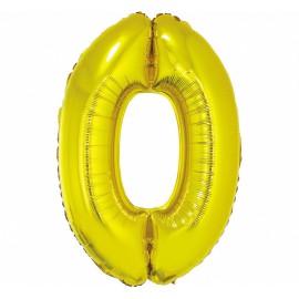 GODAN Balon foliowy cyfra 0 złoty 92 cm