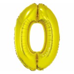 GODAN Balon foliowy cyfra 0 złoty 92 cm