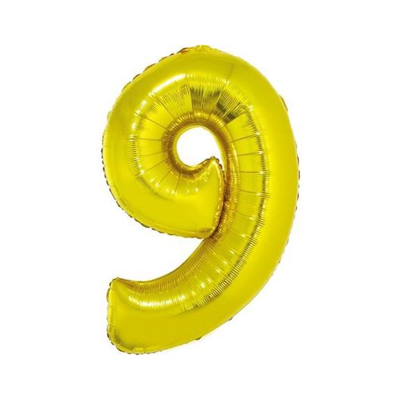 GODAN Balon foliowy cyfra 9 złoty 92 cm