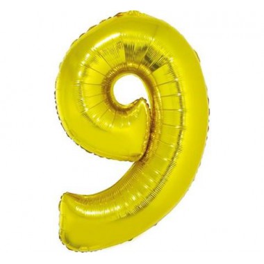 GODAN Balon foliowy cyfra 9 złoty 92 cm