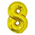 GODAN Balon foliowy cyfra 8 złoty 92 cm