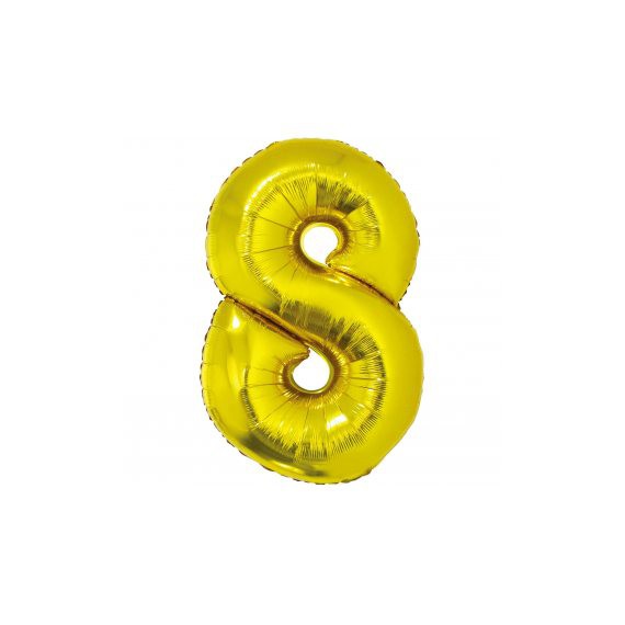 GODAN Balon foliowy cyfra 8 złoty 92 cm