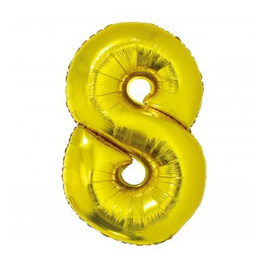 GODAN Balon foliowy cyfra 8 złoty 92 cm