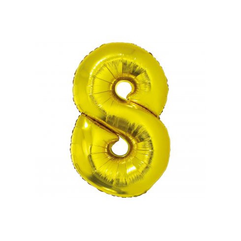 GODAN Balon foliowy cyfra 8 złoty 92 cm