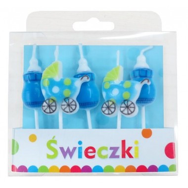 GODAN ŚWIECZKI BLUE BABY DZIECIĘCE NA URODZINY PIKERY