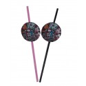 Słomki medalion Monster High 21 cm. 10 szt.