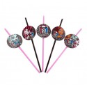 Słomki medalion Monster High 21 cm. 10 szt.