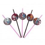 Słomki medalion Monster High 21 cm. 10 szt.