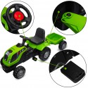 COIL Traktor na pedały z przyczepą ogromny traktorek duży dla dzieci jeździk 143cm zielony