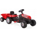 COIL Traktor na pedały z przyczepą ogromny traktorek duży dla dzieci jeździk 115cm czerwony