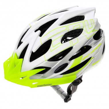 KASK ROWEROWY METEOR GRUVER S 52-56 CM BIAŁY/ZIELONY