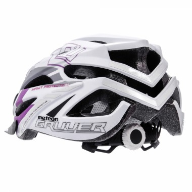 KASK ROWEROWY METEOR GRUVER M 55-58 CM BIAŁY/SZARY/BAKŁAŻAN