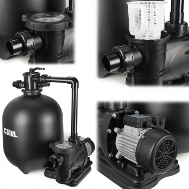 COIL Pompa piaskowa do basenu 800W. wydajność 19000l/h samozasysająca zbiornik 125l