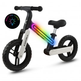 ROWEREK BIEGOWY DLA DZIECI KIDWELL SUNO BLACK/WHITE ŚWIATŁA MULTI LED