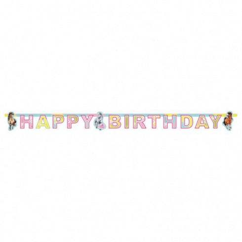 BANER URODZINOWY KONIE 180 x 15 cm
