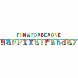 BANER URODZINOWY DLA CHŁOPCA PARTY HAPPY BIRTHDAY ALL ABOARD