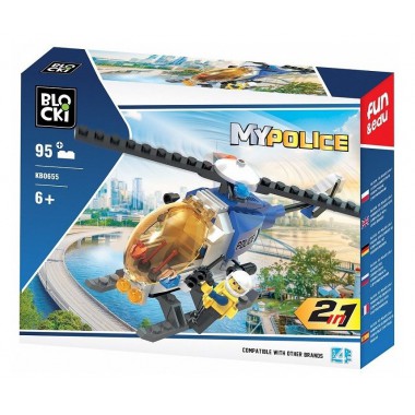 Klocki Blocki POLICJA HELIKOPTER 95 EL. 2W1 KB0655