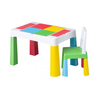 MULTIFUN ZESTAW MEBLI DZIECIĘCYCH STOLIK + KRZESEŁKO MULTICOLOR