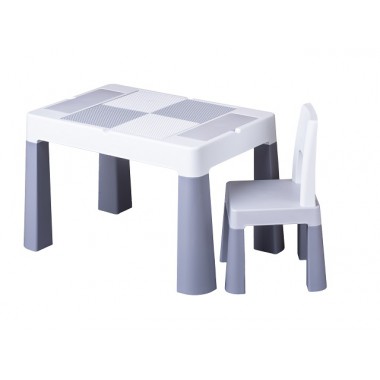 MULTIFUN ZESTAW MEBLI DZIECIĘCYCH STOLIK + KRZESEŁKO GREY SZARY