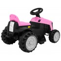 COIL Traktor na akumulator z przyczepką dla dzieci traktorek pojazd przyczepka różowy