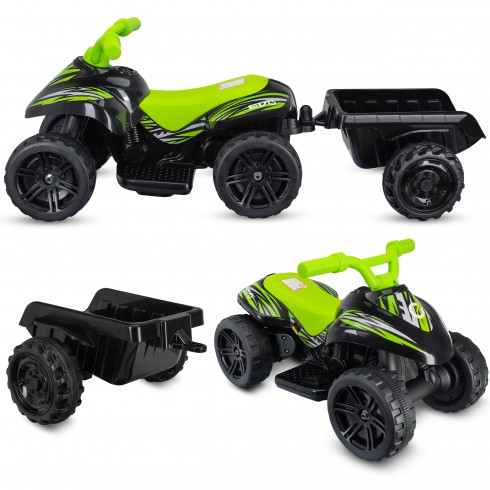 COIL Quad mini na akumulator dla dzieci elektryczny pojazd z przyczepką zielony COIL Quad mini na akumulator dla dzieci elektryczny pojazd z przyczepką zielony