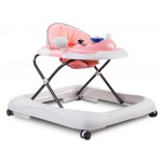Sunbaby Chodzik z kierownicą - różowo szary