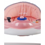 Sunbaby Chodzik z kierownicą - różowo szary