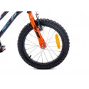 SUNBABY Rowerek dla chłopca 16 cali Tiger Bike z pchaczem czarno - pomarańczow - turkusowy