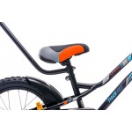 SUNBABY Rowerek dla chłopca 16 cali Tiger Bike z pchaczem czarno - pomarańczow - turkusowy