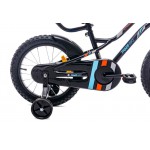 SUNBABY Rowerek dla chłopca 16 cali Tiger Bike z pchaczem czarno - pomarańczow - turkusowy