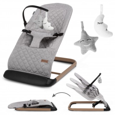 LEŻACZEK BUJACZEK LARO KIDWELL FULL GREY WOODEN LEKKI SKŁADANY