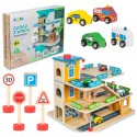 COIL Garaż parking samochodowy auta autka zestaw winda drewniany piętrowy