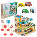 COIL Garaż parking samochodowy auta autka zestaw winda drewniany piętrowy