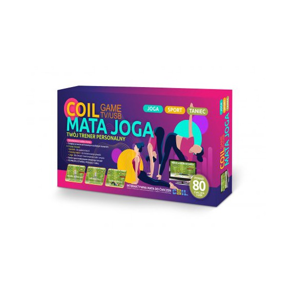 COIL Mata sport Joga muzyczna podwójna gra taneczna dla dzieci WIFI 32BIT 7w1 TV różowa