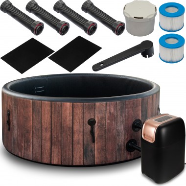 COIL SPA dmuchana wanna ogrodowa basen z hydromasażem 6 osób 2024 rustykalny