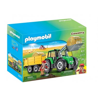Playmobil Klocki Traktor z przyczepą ciągnik 9317