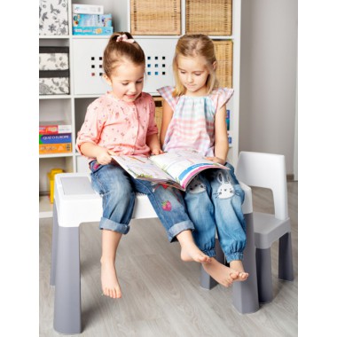 MULTIFUN ZESTAW MEBLI DZIECIĘCYCH STOLIK 2 KRZESEŁKA MULTICOLOR