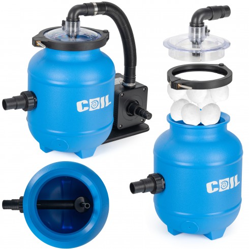 COIL Pompa piaskowa do basenu 100W. wydajność 4000l/h + 320g kulek filtracyjnych Aqualoon