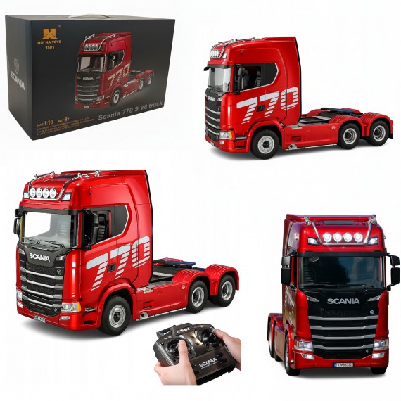 Coil Zdalnie sterowana ciężarówca Scania 770S V8 1:18 na pilota czerwona