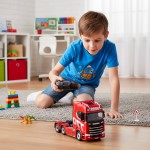 Coil Zdalnie sterowana ciężarówca Scania 770S V8 1:18 na pilota czerwona