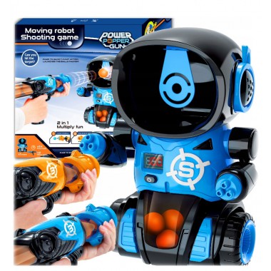 COIL Gra zręcznościowa dla dzieci strzelanie do celu Robot + 2 pistolet + 24 piłki niebieski