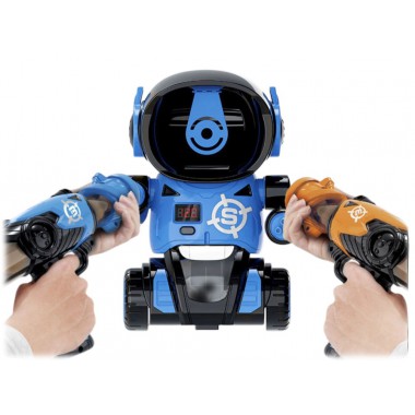 COIL Gra zręcznościowa dla dzieci strzelanie do celu Robot + 2 pistolet + 24 piłki niebieski